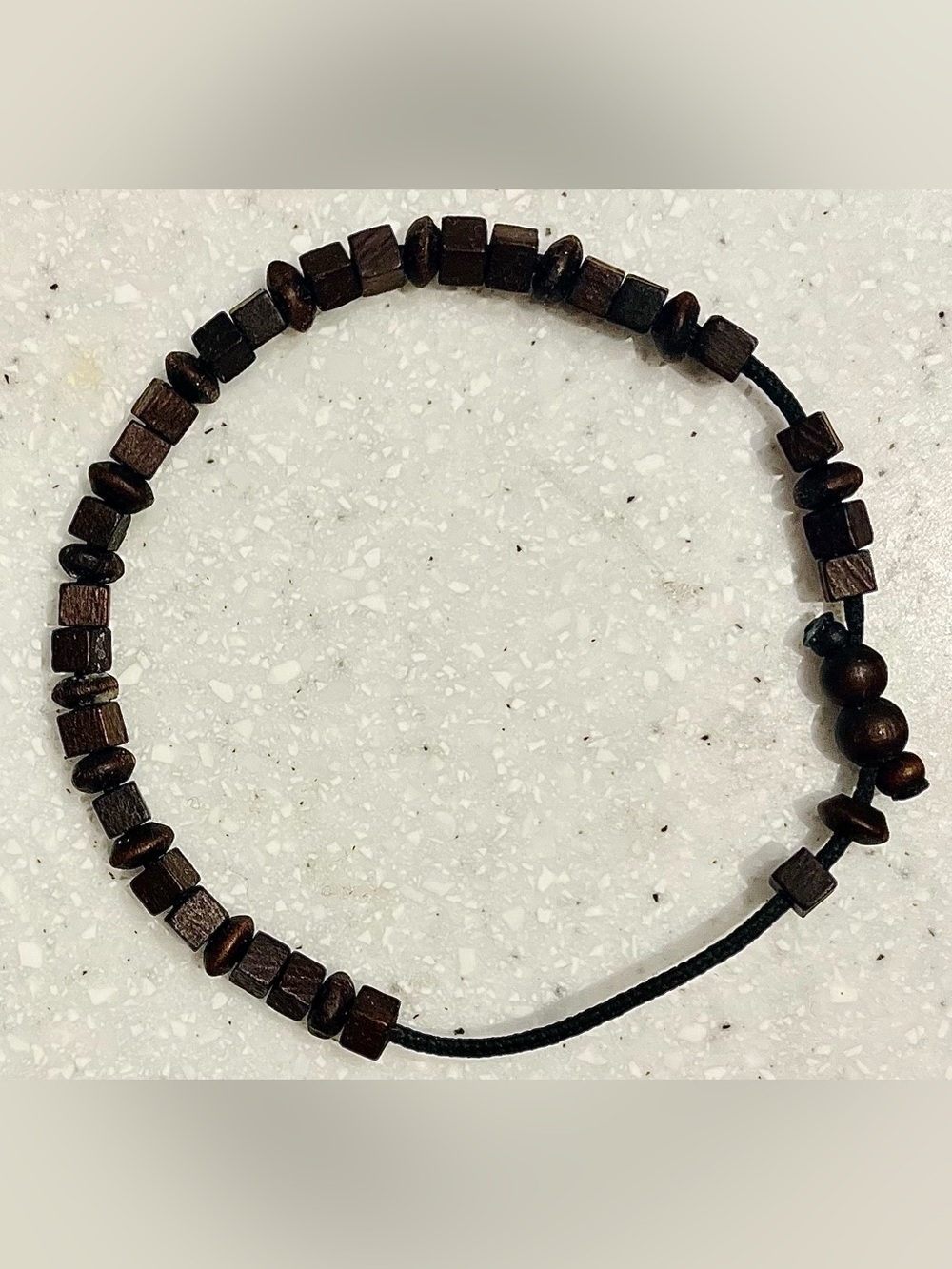 Vintage Dark Brown Wooden Bead Bracelet